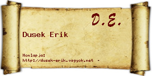 Dusek Erik névjegykártya